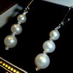 Freshwater Pearl & Diamond Drop Earrings