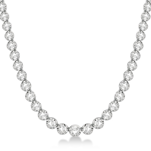 Allurez Eternity Diamond Tennis Necklace 14k White Gold