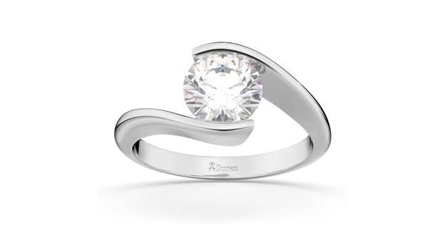 tension set swirl engagement ring