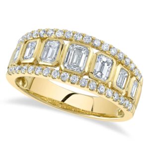 art deco diamond wedding band